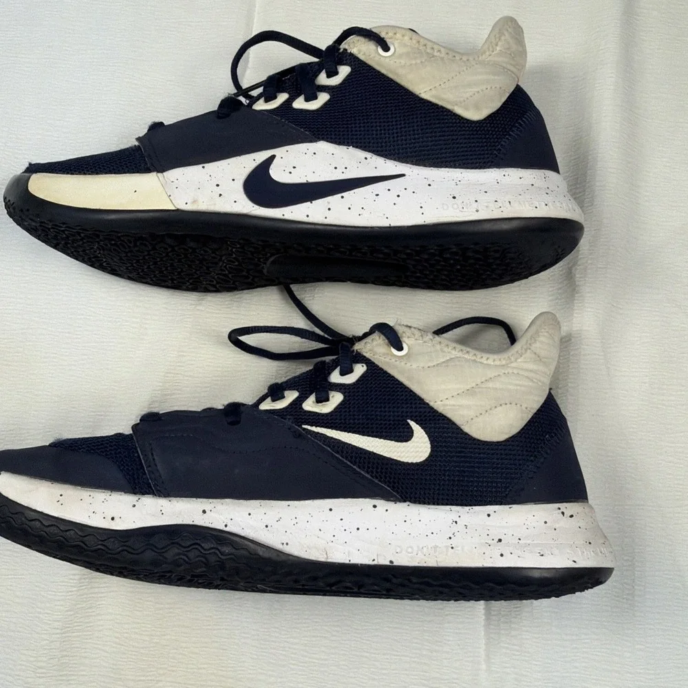 Nike‎ PG 3 Navy Blue White Speckled Basketball Sneakers AO2607-401 Mens